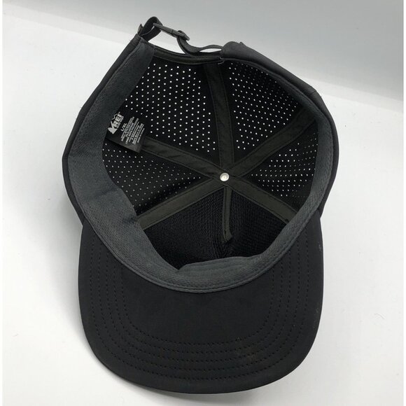 REI Co-op Strapback Trucker Hat Black One Size Mesh Back Adjustable Cap - Picture 8 of 12